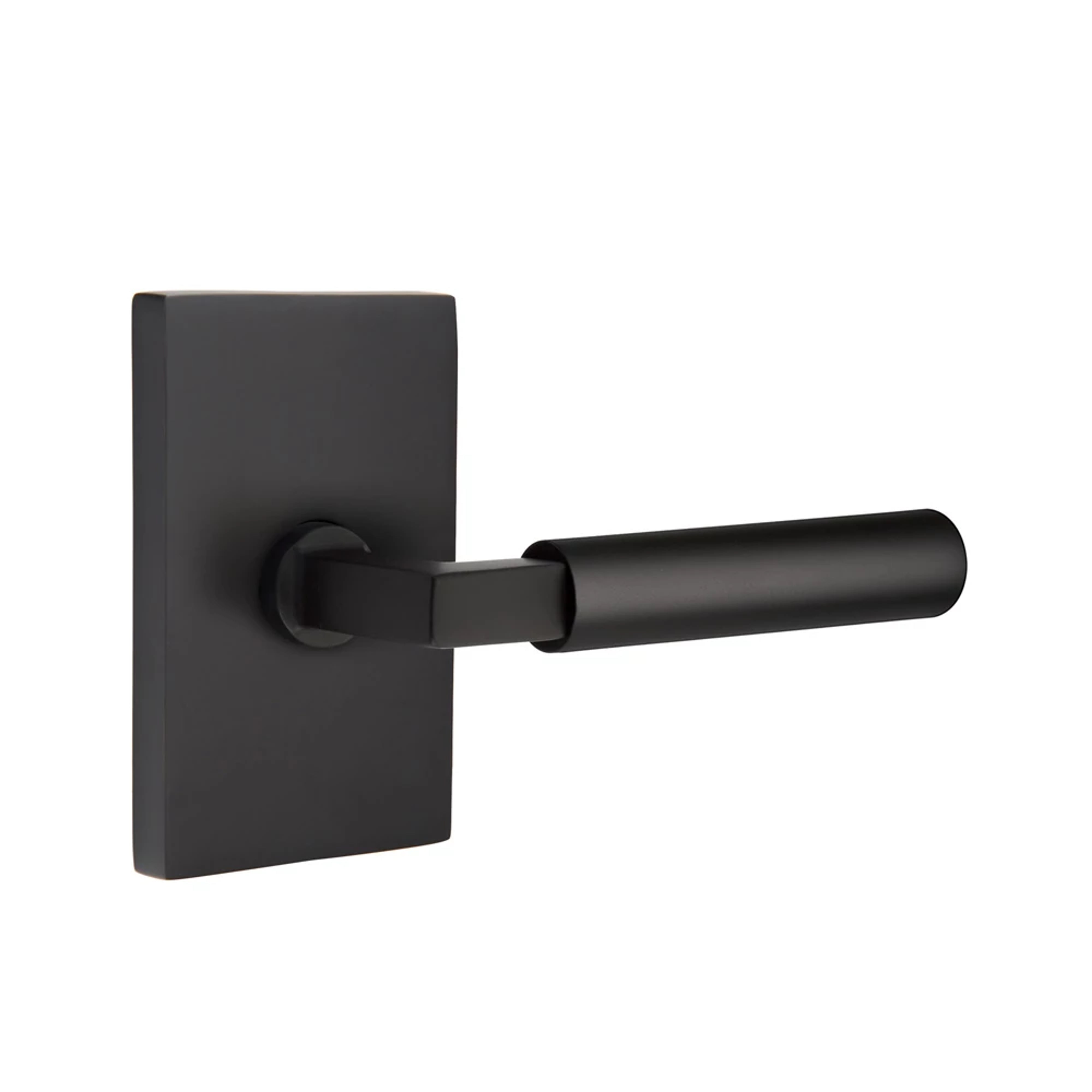 Emtek Select L-Square Smooth Lever Set with Modern Rectangular Rosette