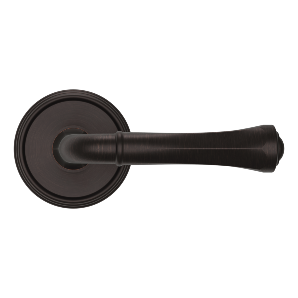 Baldwin 5113 Traditional Straight Lever Set with 5078 Rose Venetian Bronze / Full Dummy / Reversible