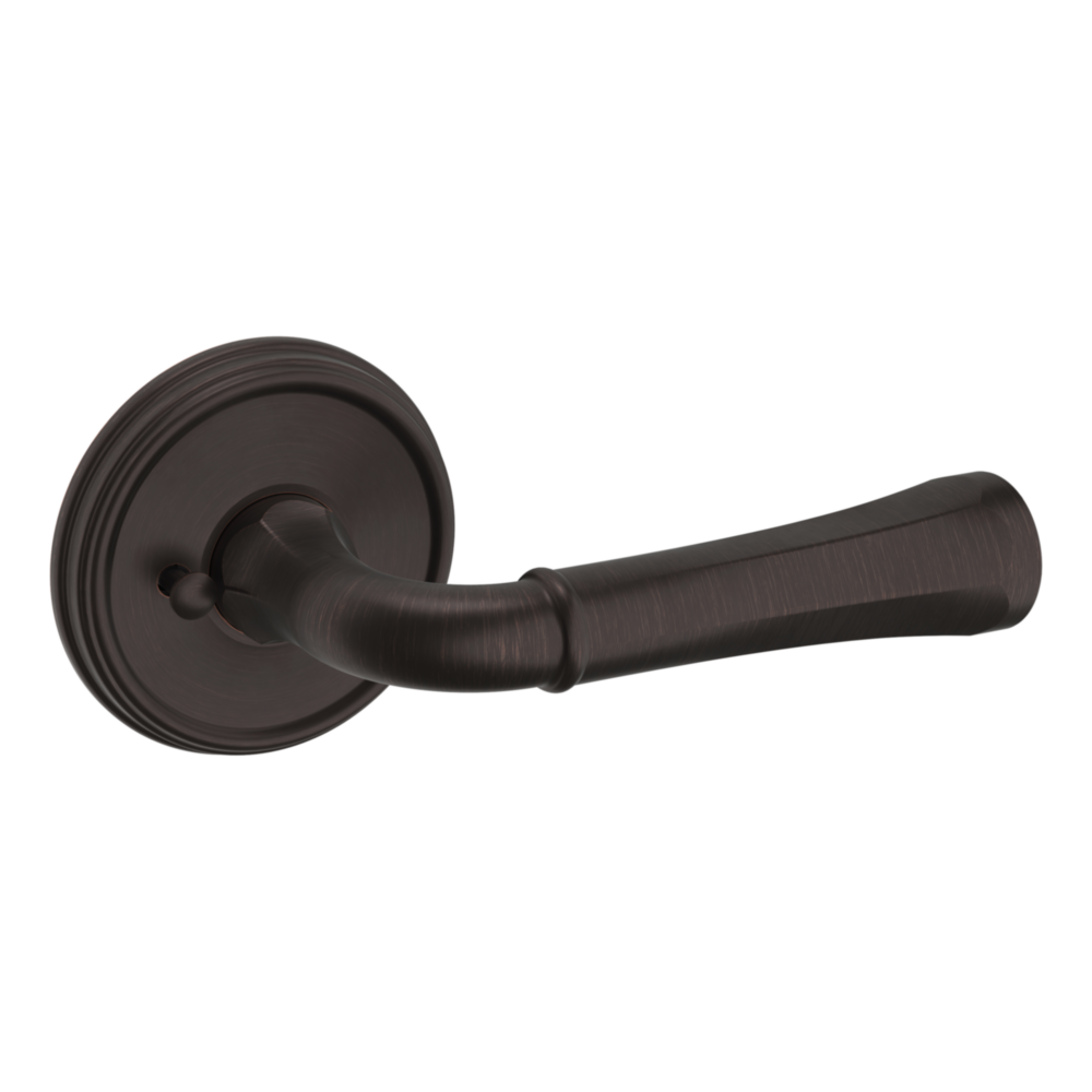 Baldwin 5113 Traditional Straight Lever Set with 5078 Rose Venetian Bronze / Privacy / Reversible