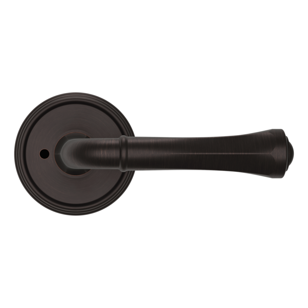 Baldwin 5113 Traditional Straight Lever Set with 5078 Rose Venetian Bronze / Privacy / Reversible