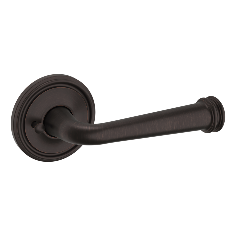Baldwin 5116 Traditional Straight Lever Set with 5070 Rose Venetian Bronze / Privacy / Reversible