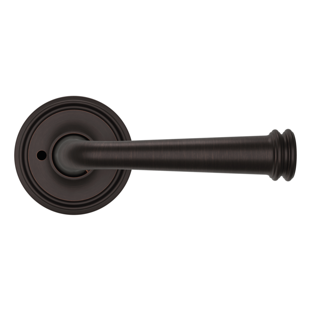 Baldwin 5116 Traditional Straight Lever Set with 5070 Rose Venetian Bronze / Privacy / Reversible