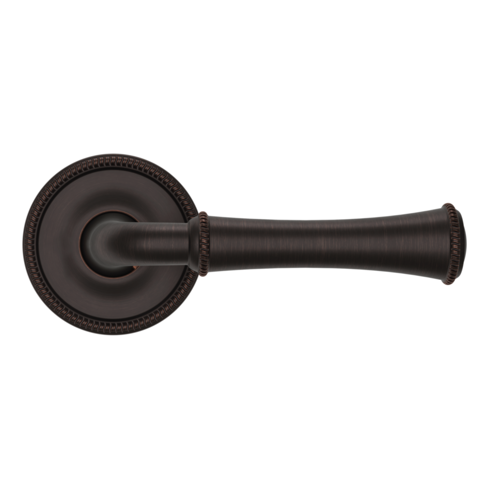 Baldwin 5118 Traditional Straight Lever Set with 5076 Rose Venetian Bronze / Passage / Reversible