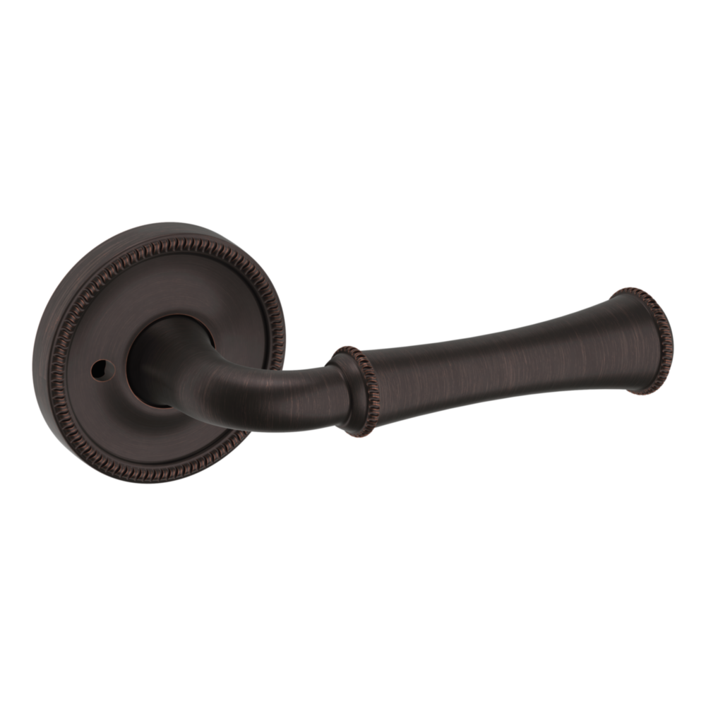 Baldwin 5118 Traditional Straight Lever Set with 5076 Rose Venetian Bronze / Privacy / Reversible