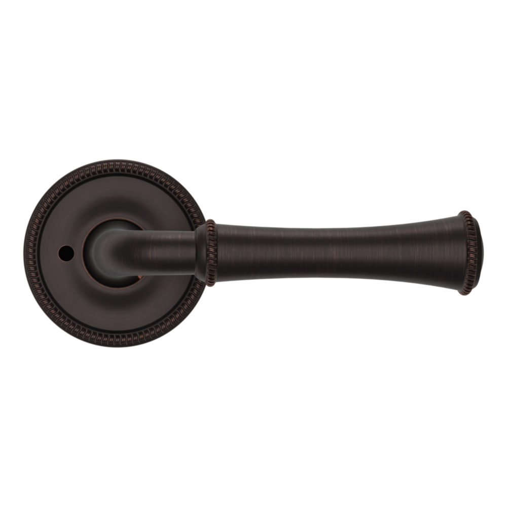 Baldwin 5118 Traditional Straight Lever Set with 5076 Rose Venetian Bronze / Privacy / Reversible