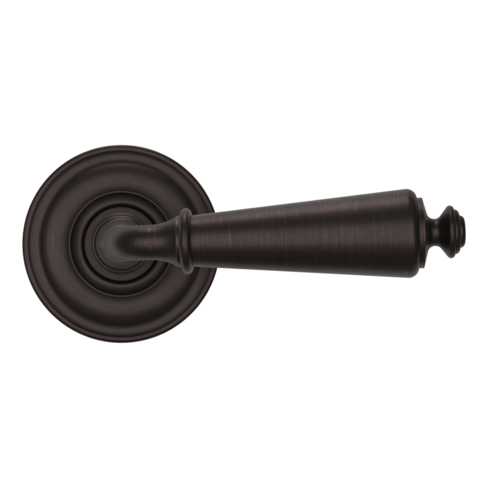 Baldwin 5125 Traditional Straight Lever Set with 5048 Rose Venetian Bronze / Passage / Reversible