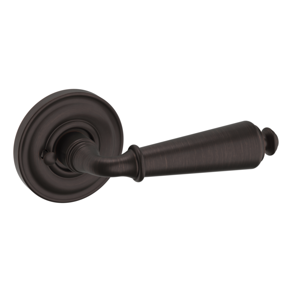 Baldwin 5125 Traditional Straight Lever Set with 5048 Rose Venetian Bronze / Privacy / Reversible