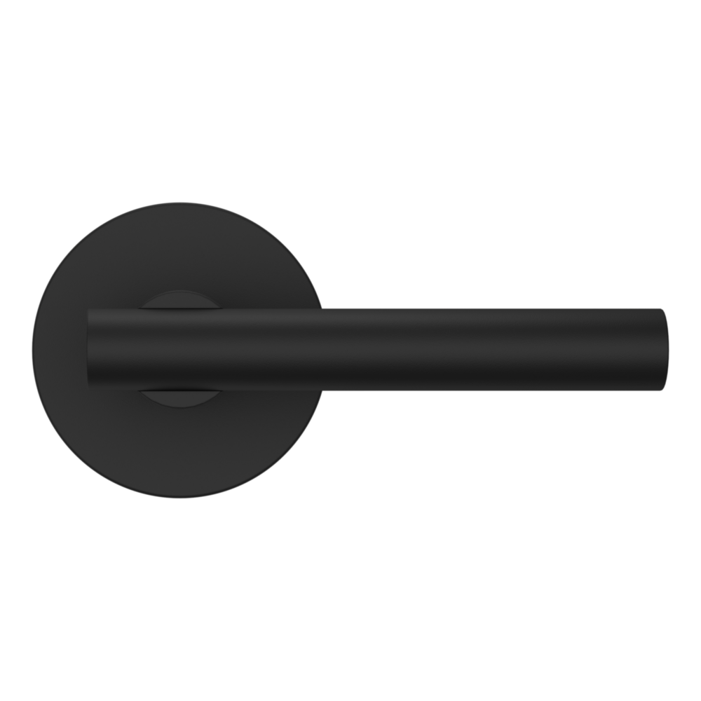 Baldwin 5137 Contemporary Straight Lever Set with 5046 Rose Satin Black / Privacy / Reversible