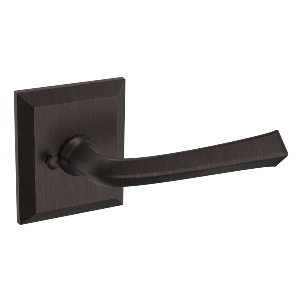 Baldwin 5141 Traditional Straight Lever Set with R033 Rose Venetian Bronze / Privacy / Reversible