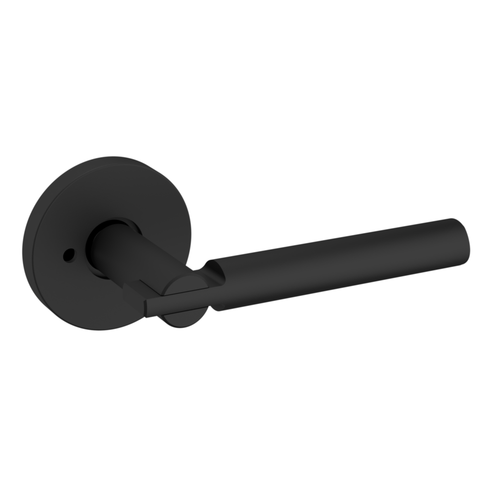 Baldwin 5161 Contemporary Straight Lever Set with 5046 Rose Satin Black / Privacy / Reversible