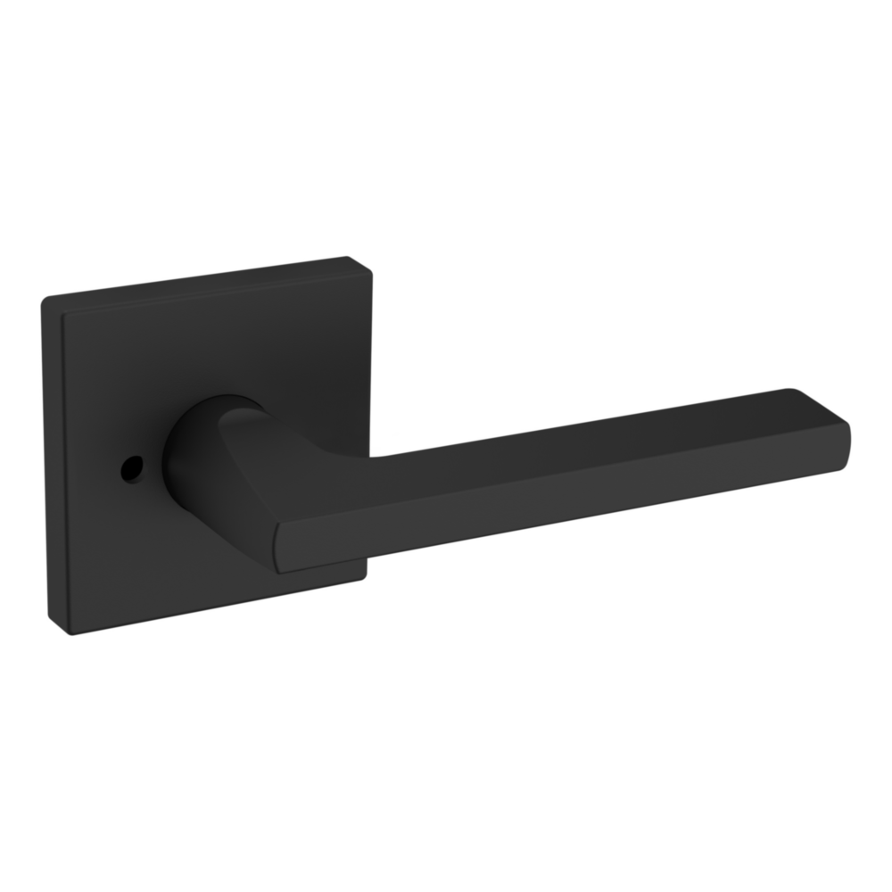 Baldwin 5162 Minneapolis Lever Set with R017 Rose Satin Black / Privacy / Reversible