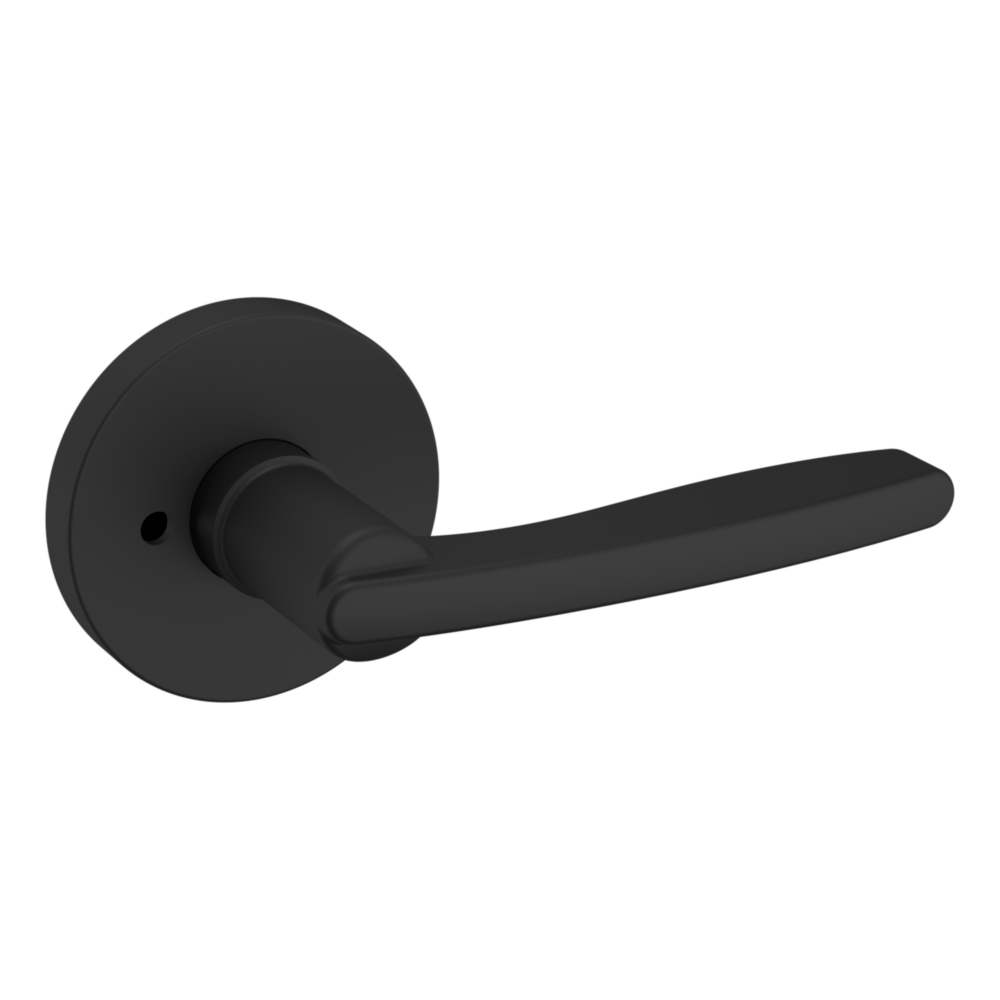 Baldwin 5164 Contemporary Straight Lever Set with 5046 Rose Satin Black / Privacy / Reversible
