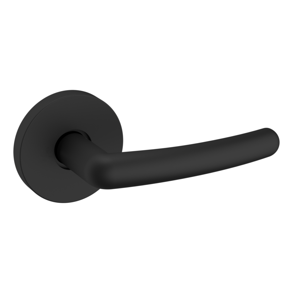 Baldwin 5165 Contemporary Straight Lever Set with 5046 Rose Satin Black / Passage / Reversible
