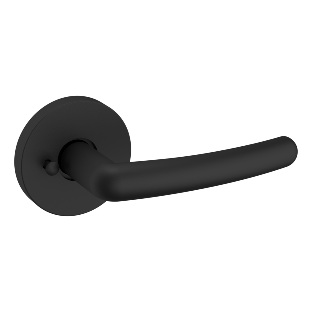 Baldwin 5165 Contemporary Straight Lever Set with 5046 Rose Satin Black / Privacy / Reversible