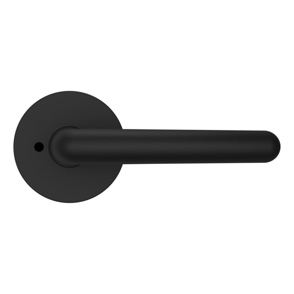 Baldwin 5165 Contemporary Straight Lever Set with 5046 Rose Satin Black / Privacy / Reversible
