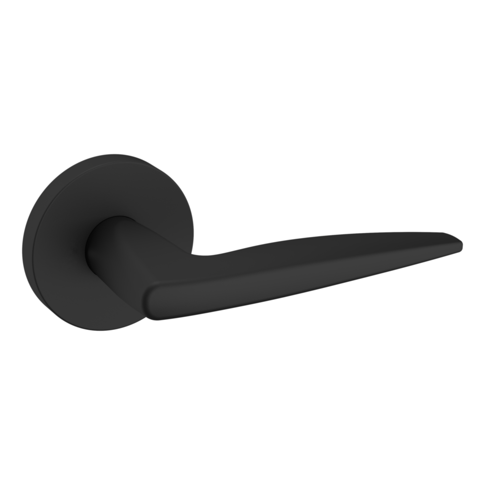 Baldwin 5166 Contemporary Straight Lever Set with 5046 Rose Satin Black / Full Dummy / Reversible