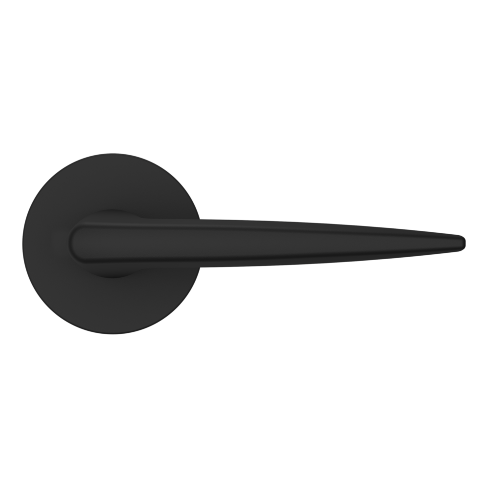 Baldwin 5166 Contemporary Straight Lever Set with 5046 Rose Satin Black / Full Dummy / Reversible