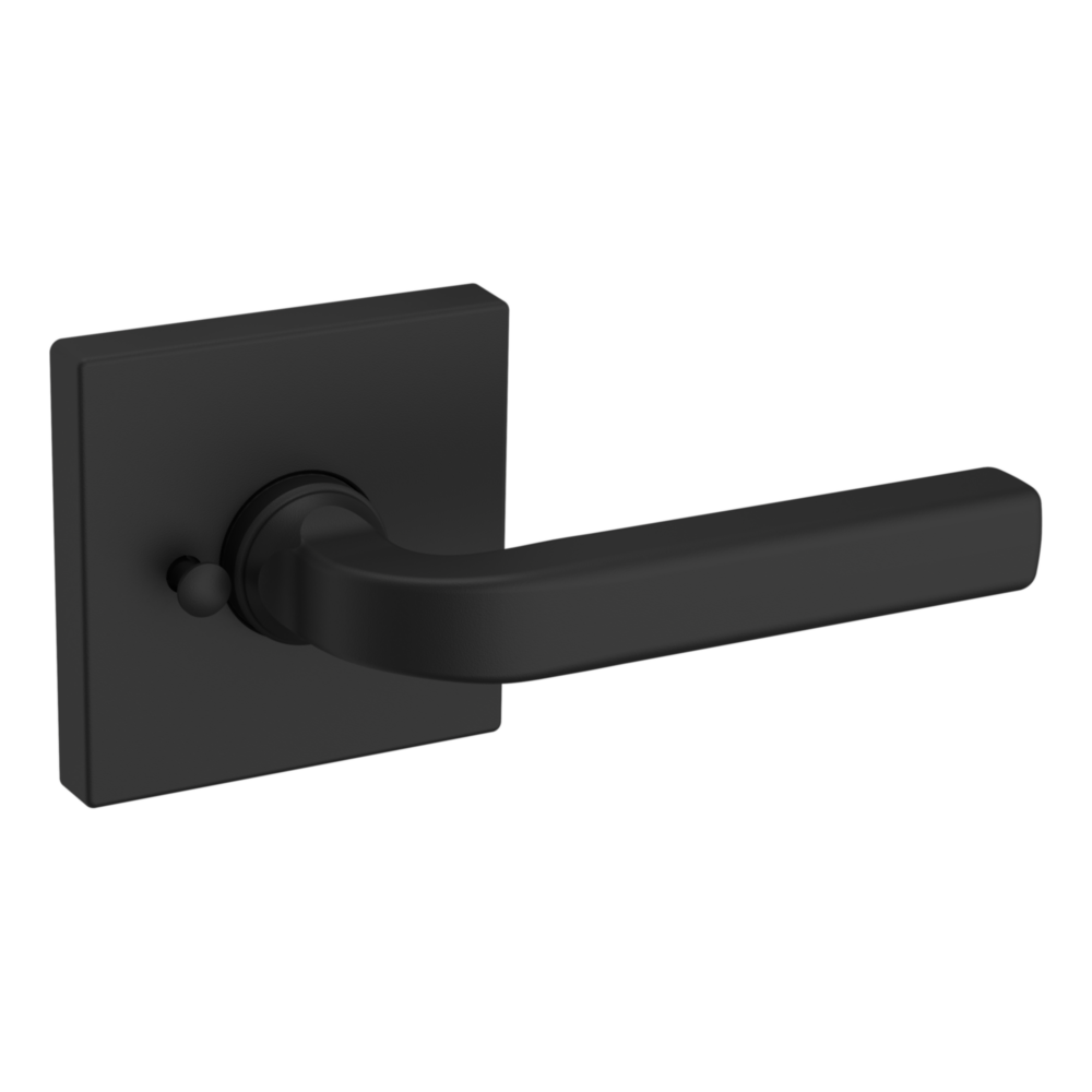 Baldwin 5190 Transitional Straight Lever Set with R017 Rose Satin Black / Privacy / Reversible