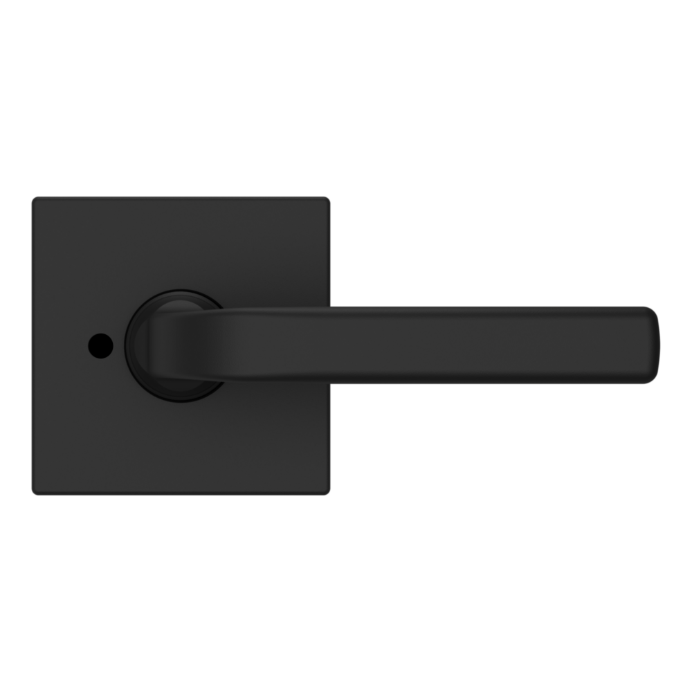 Baldwin 5190 Transitional Straight Lever Set with R017 Rose Satin Black / Privacy / Reversible