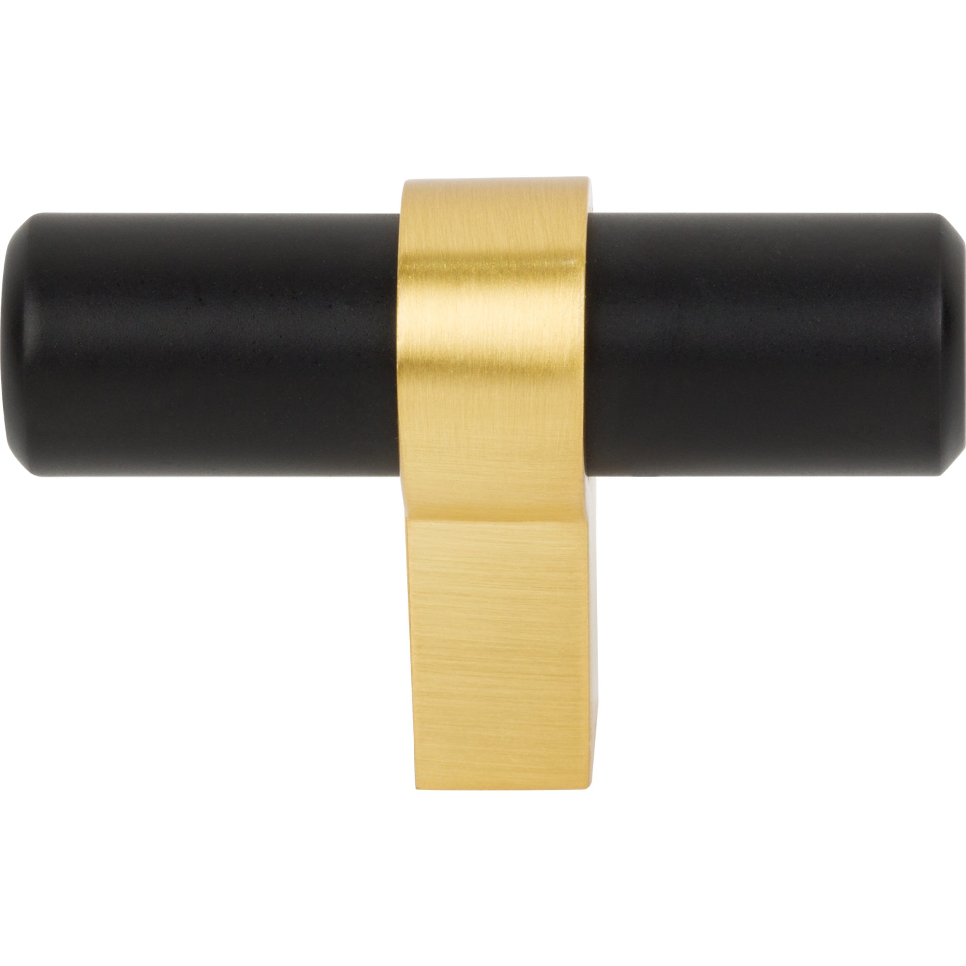 Jeffrey Alexander Key Grande T-Knob Matte Black w/Brushed Gold / 2"