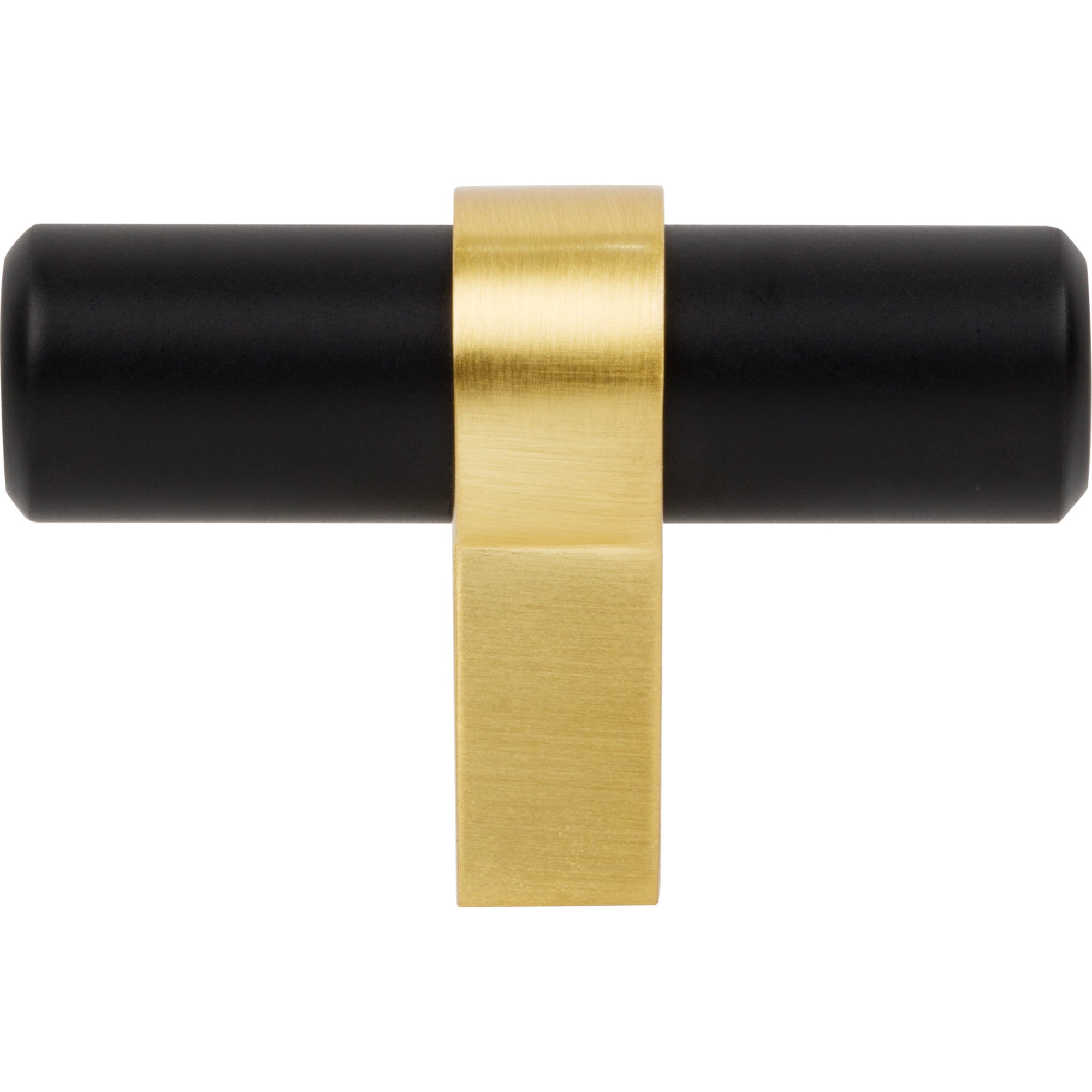 Jeffrey Alexander Key Grande T-Knob Matte Black w/Brushed Gold / 2"