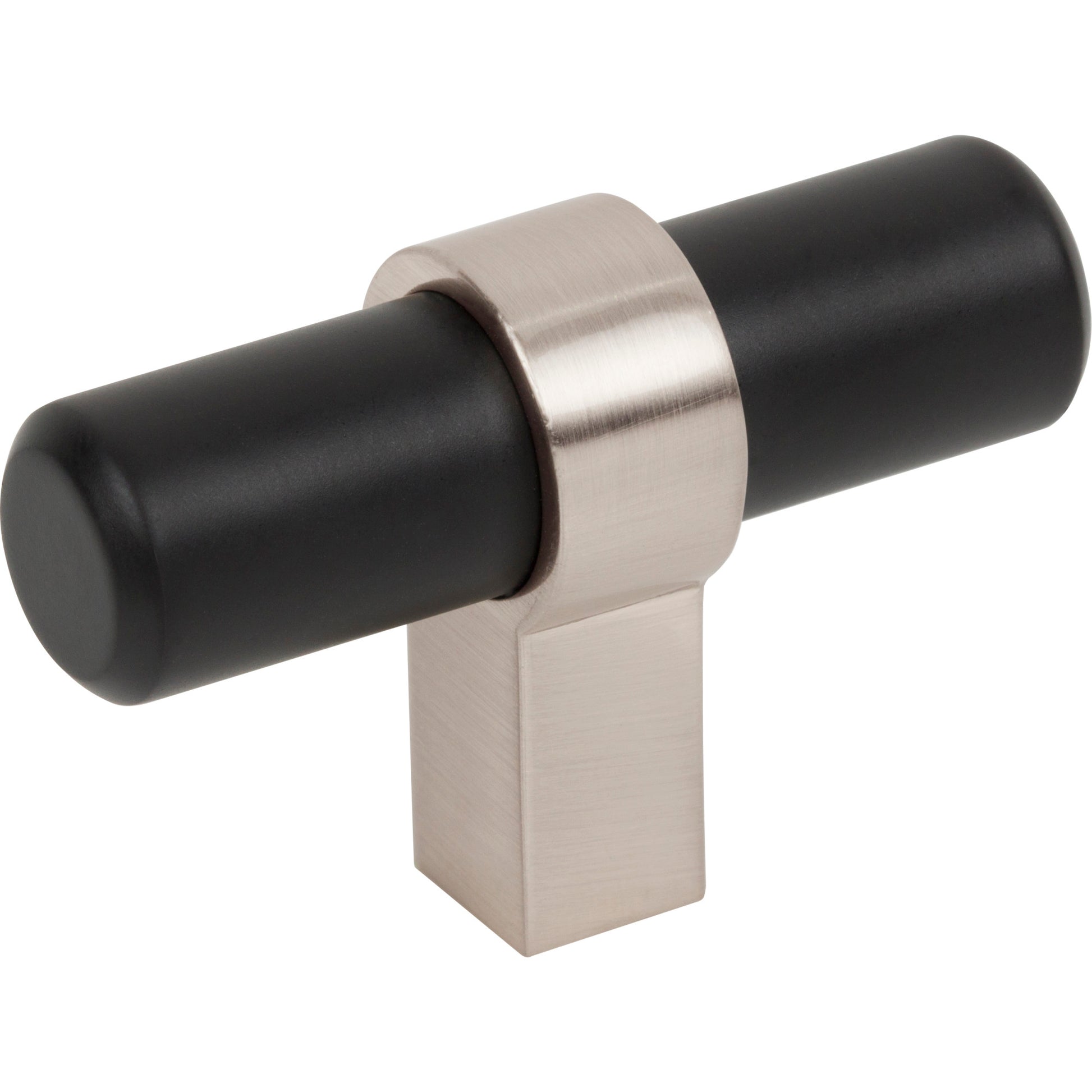 Jeffrey Alexander Key Grande T-Knob Matte Black w/Satin Nickel / 2"