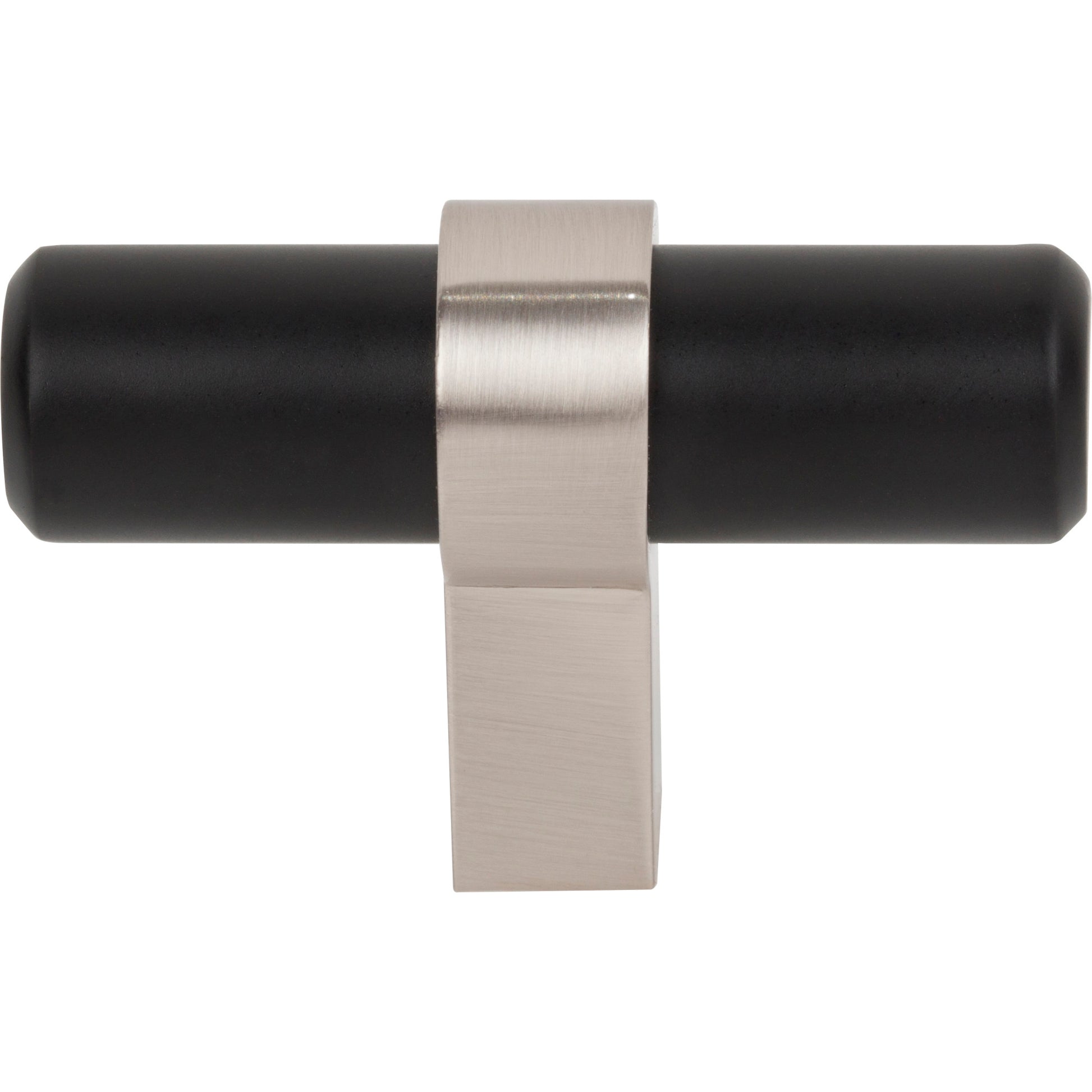Jeffrey Alexander Key Grande T-Knob Matte Black w/Satin Nickel / 2"