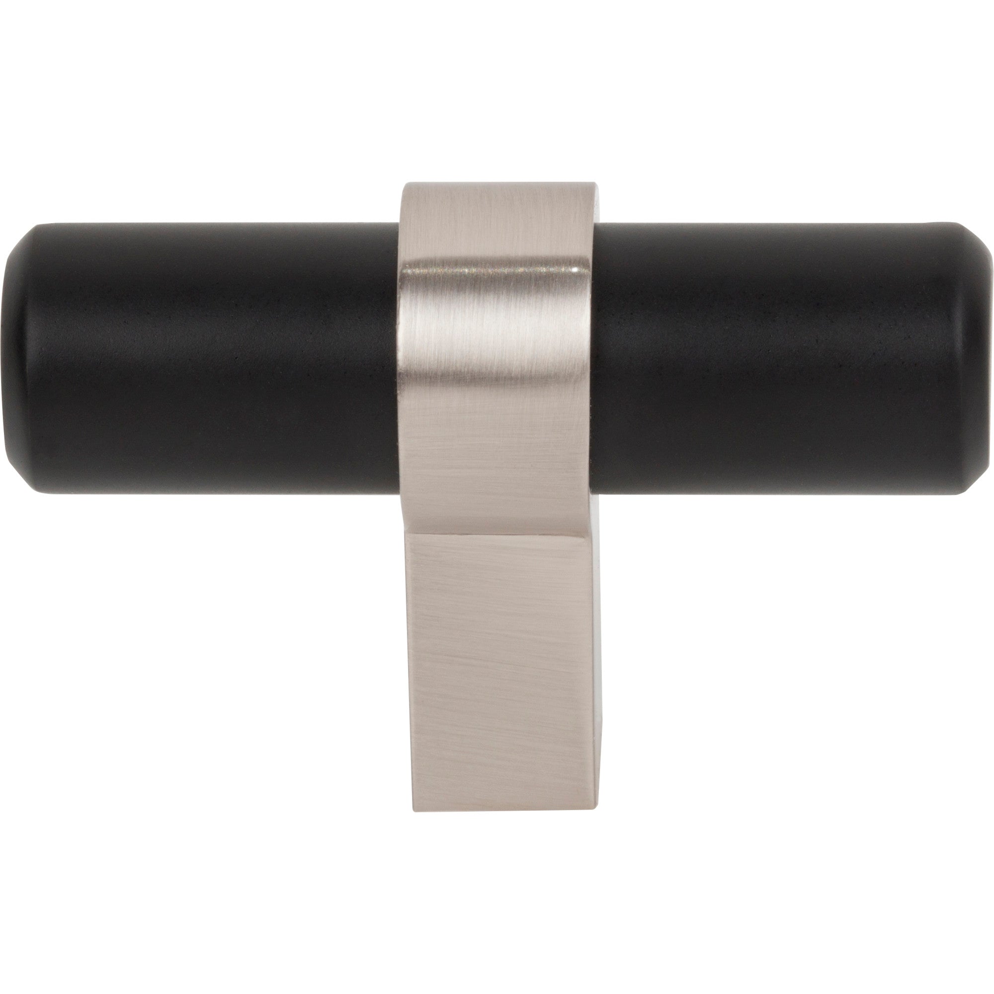 Jeffrey Alexander Key Grande T-Knob Matte Black w/Satin Nickel / 2"