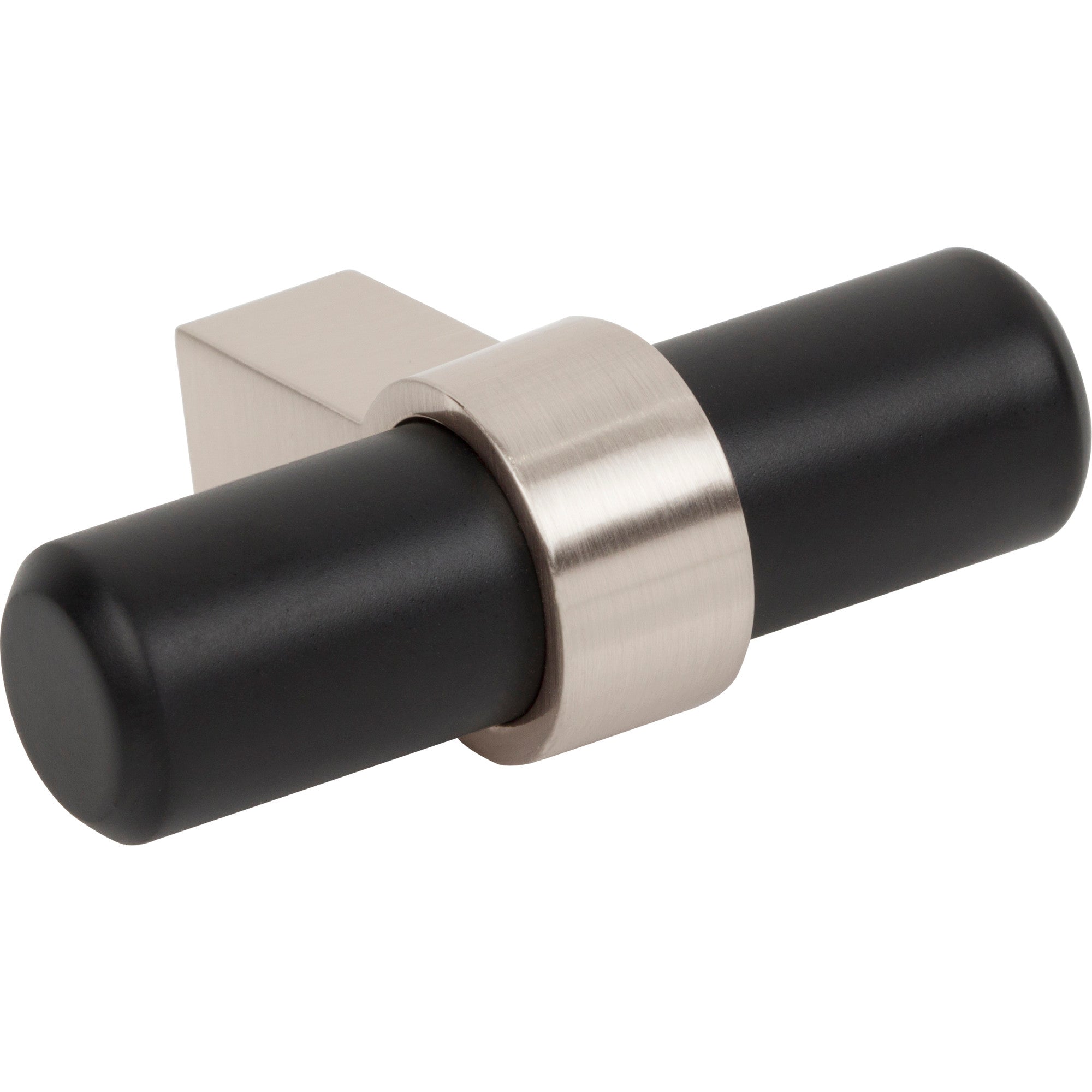 Jeffrey Alexander Key Grande T-Knob Matte Black w/Satin Nickel / 2"