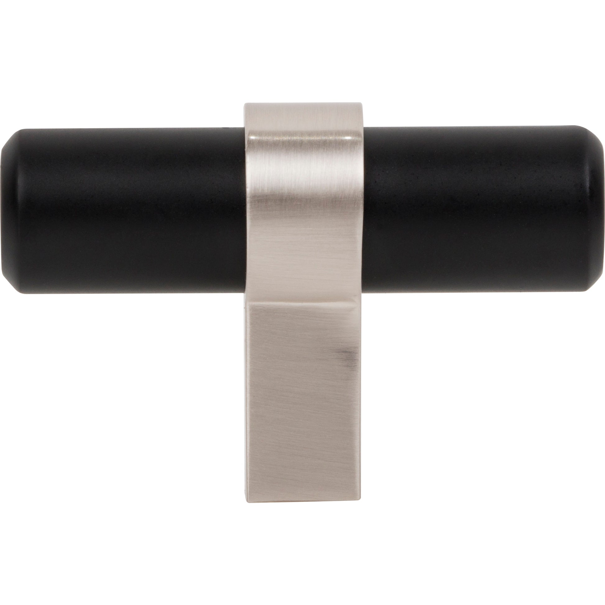 Jeffrey Alexander Key Grande T-Knob Matte Black w/Satin Nickel / 2"