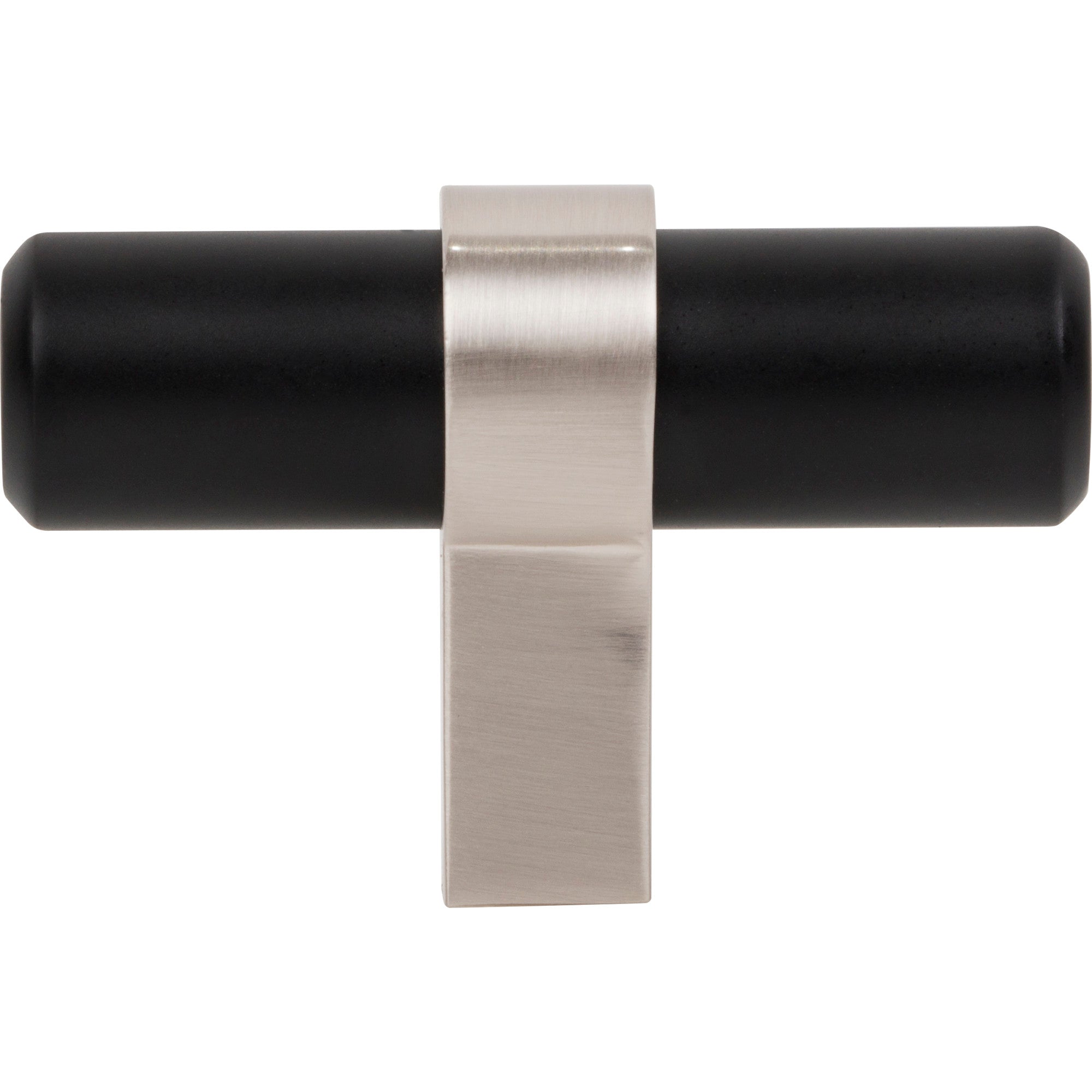 Jeffrey Alexander Key Grande T-Knob Matte Black w/Satin Nickel / 2"