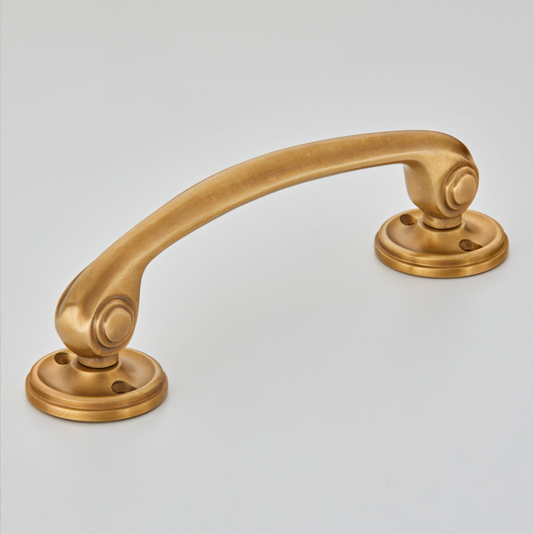 Croft Rotary Cabinet Handle with Roses 178mm / Smoked Brass