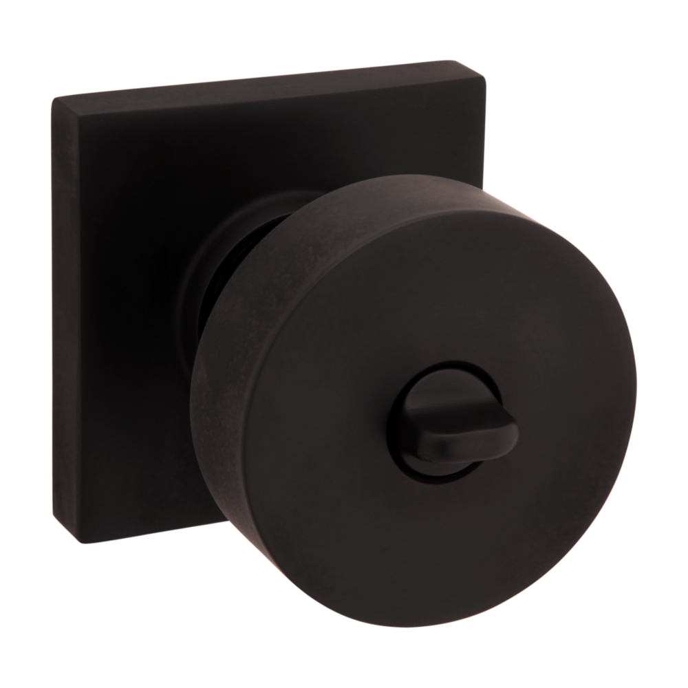 Baldwin Keyed Contemporary Knob Set with Square Rose Oil-Rubbed Bronze / Entry / Reversible