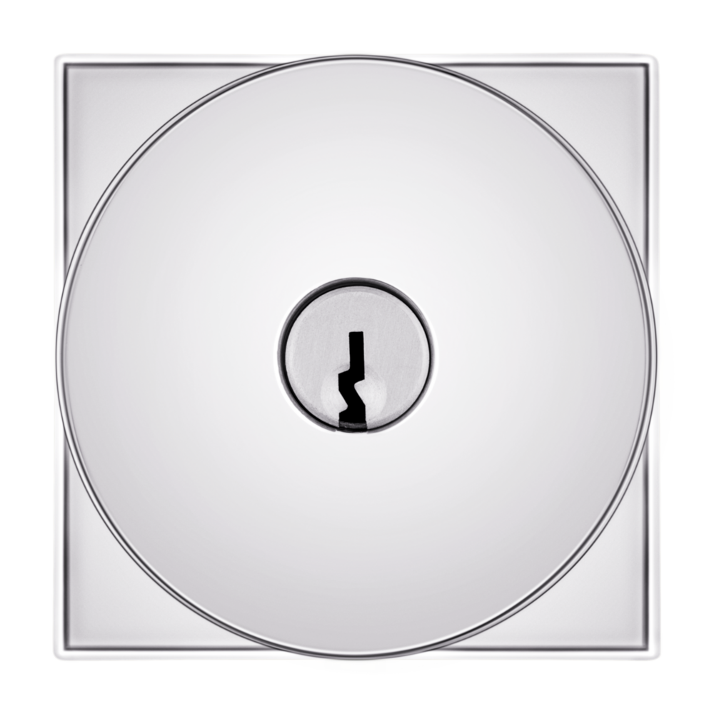 Baldwin Keyed Contemporary Knob Set with Square Rose Polished Chrome / Entry / Reversible