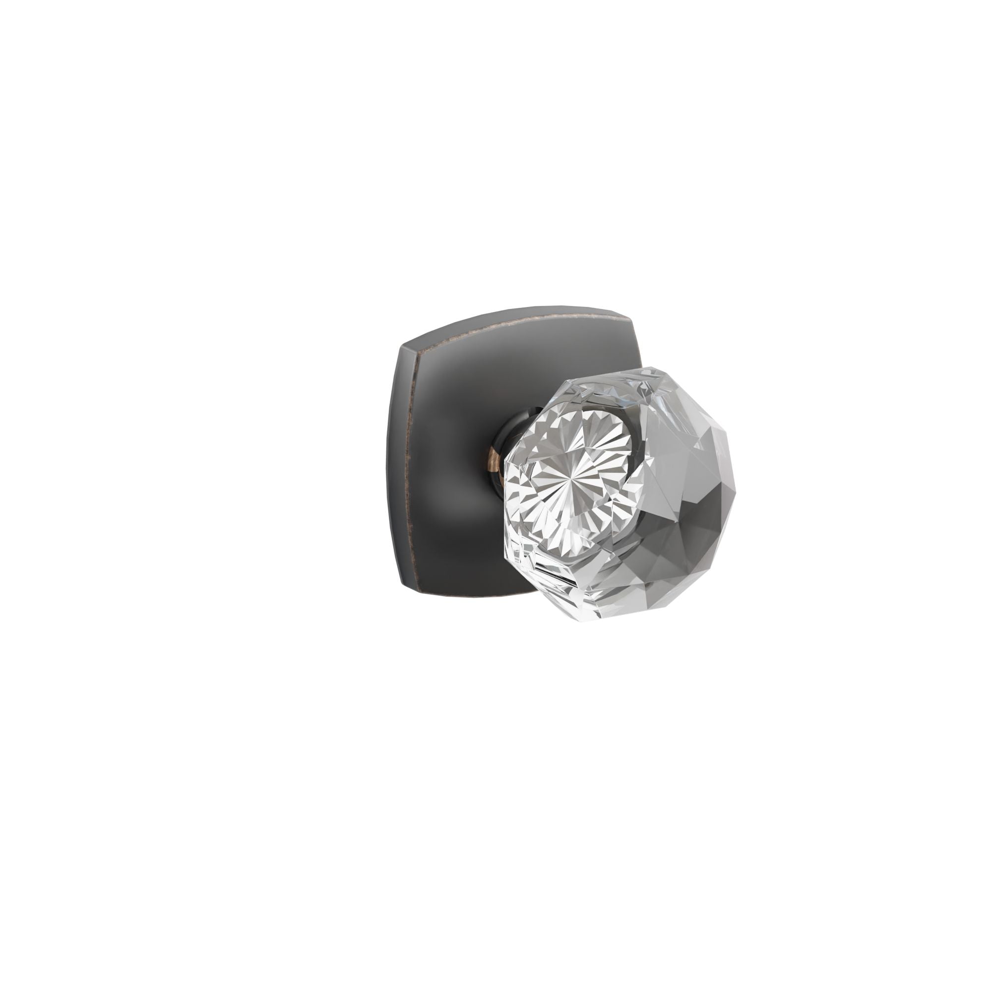 Emtek Diamond Glass Knob Set with Urban Modern Rosette