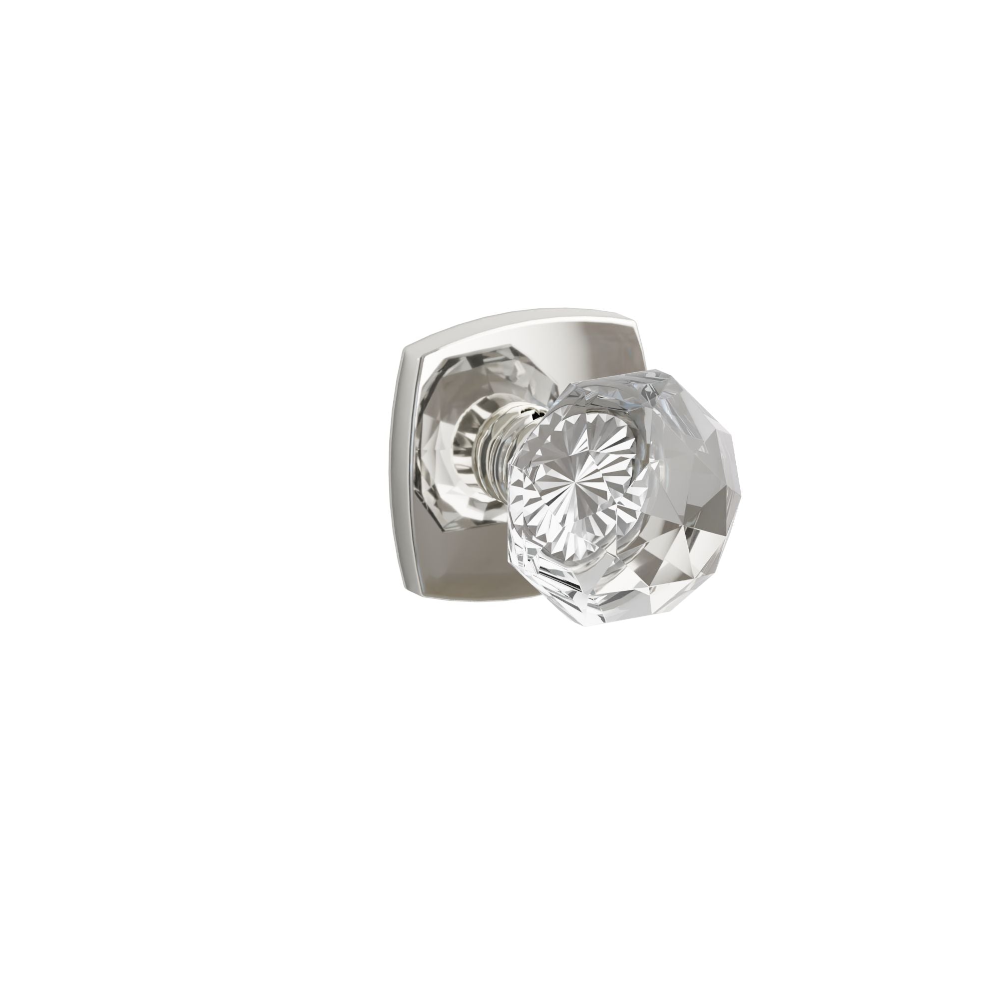Emtek Diamond Glass Knob Set with Urban Modern Rosette