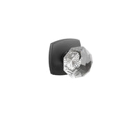 Emtek Concealed Fastener Diamond Glass Knob Set With Urban Modern Rosette
