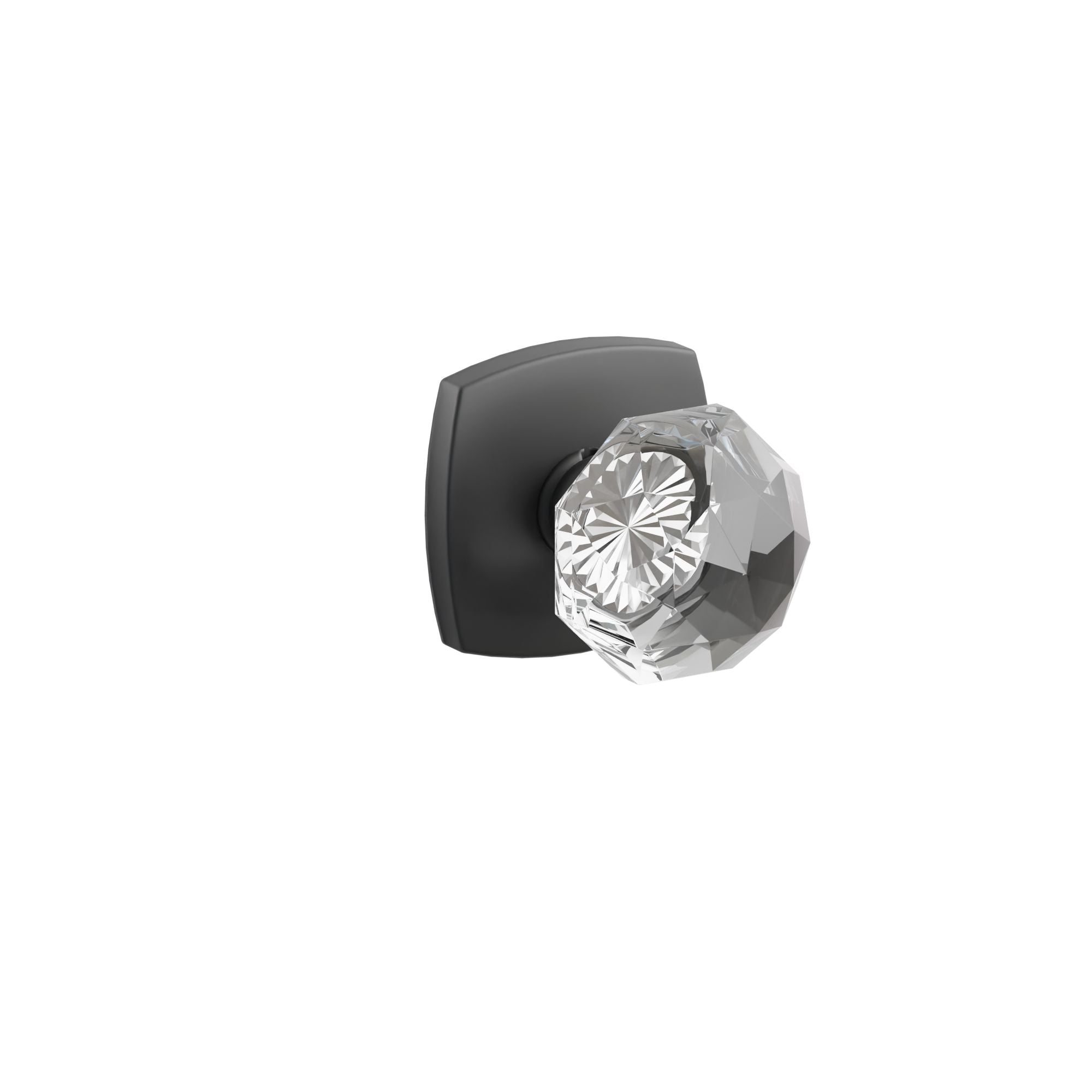 Emtek Concealed Fastener Diamond Glass Knob Set With Urban Modern Rosette