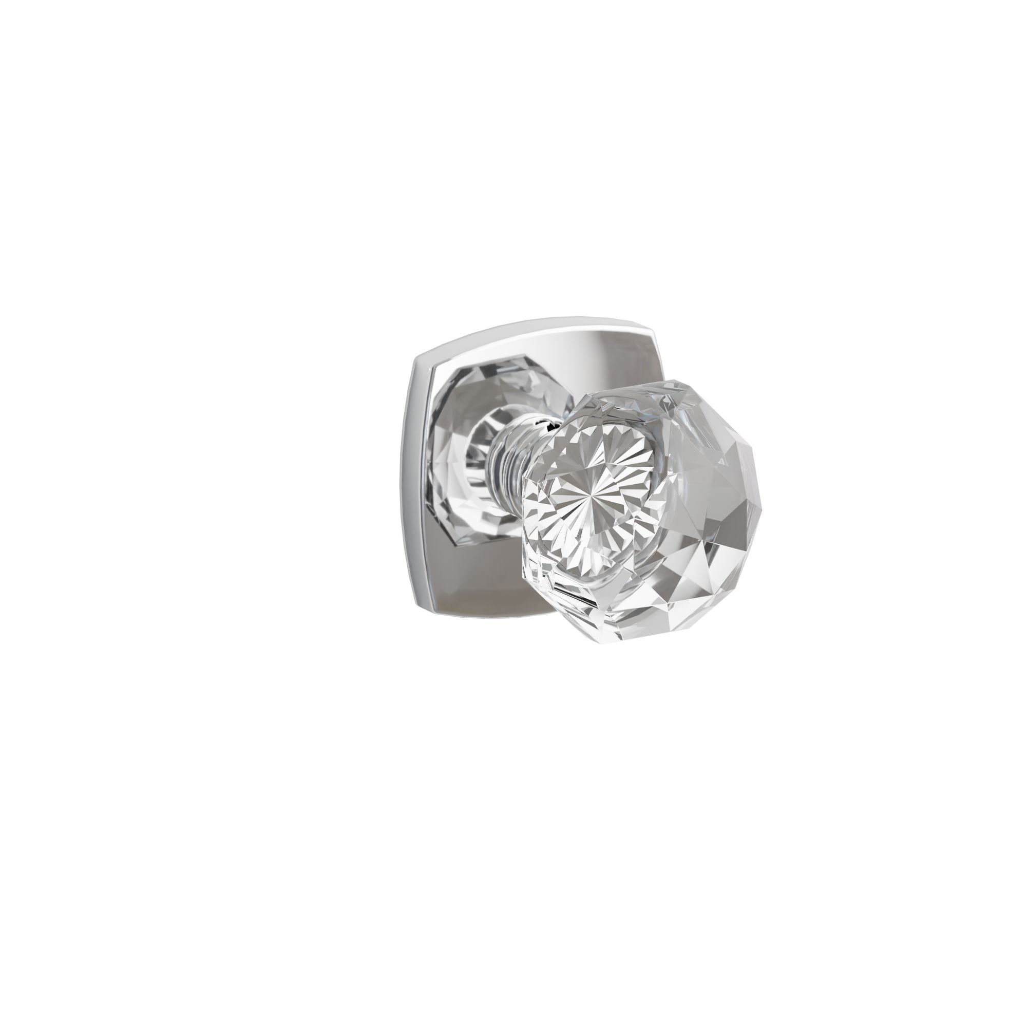 Emtek Diamond Glass Knob Set with Urban Modern Rosette