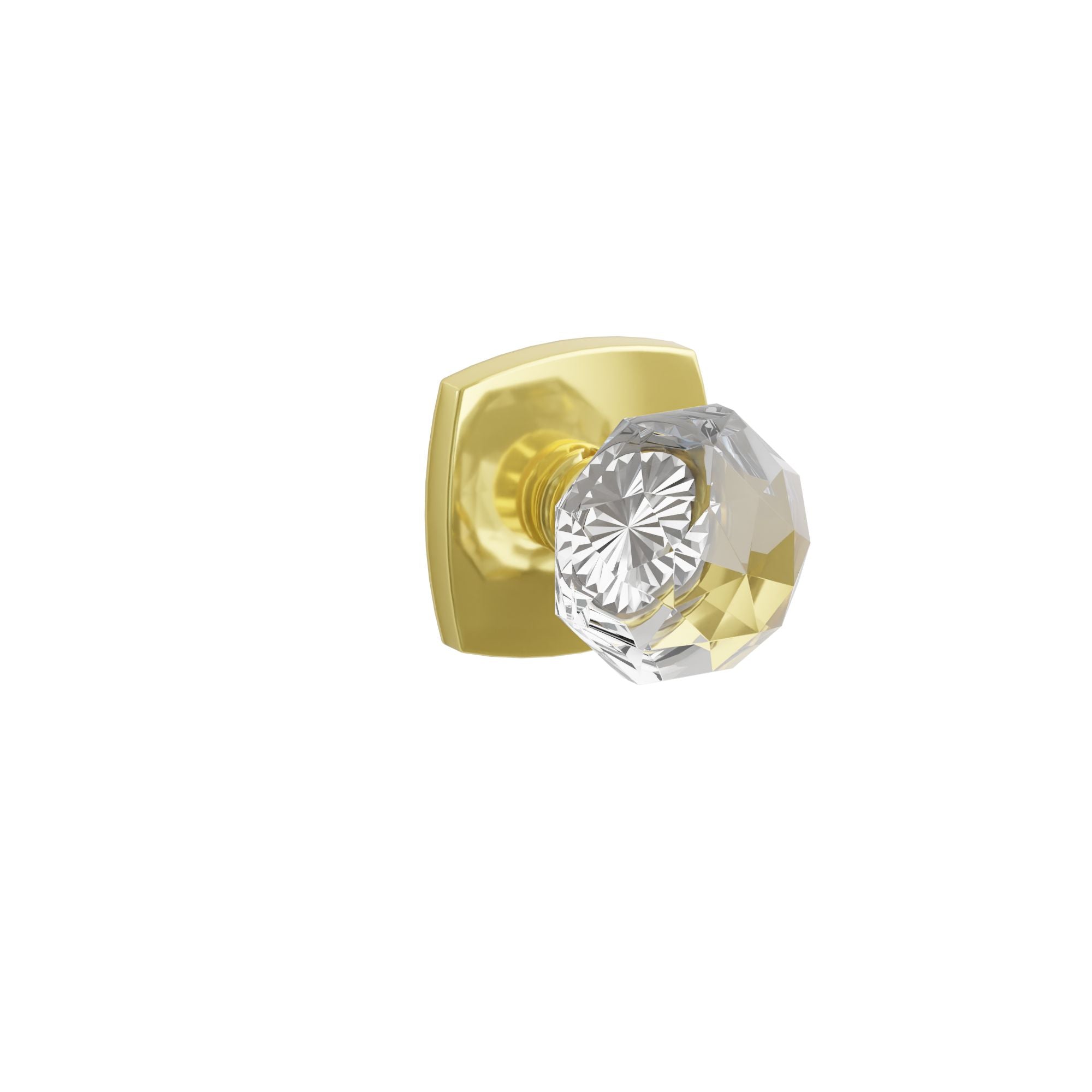 Emtek Concealed Fastener Diamond Glass Knob Set With Urban Modern Rosette
