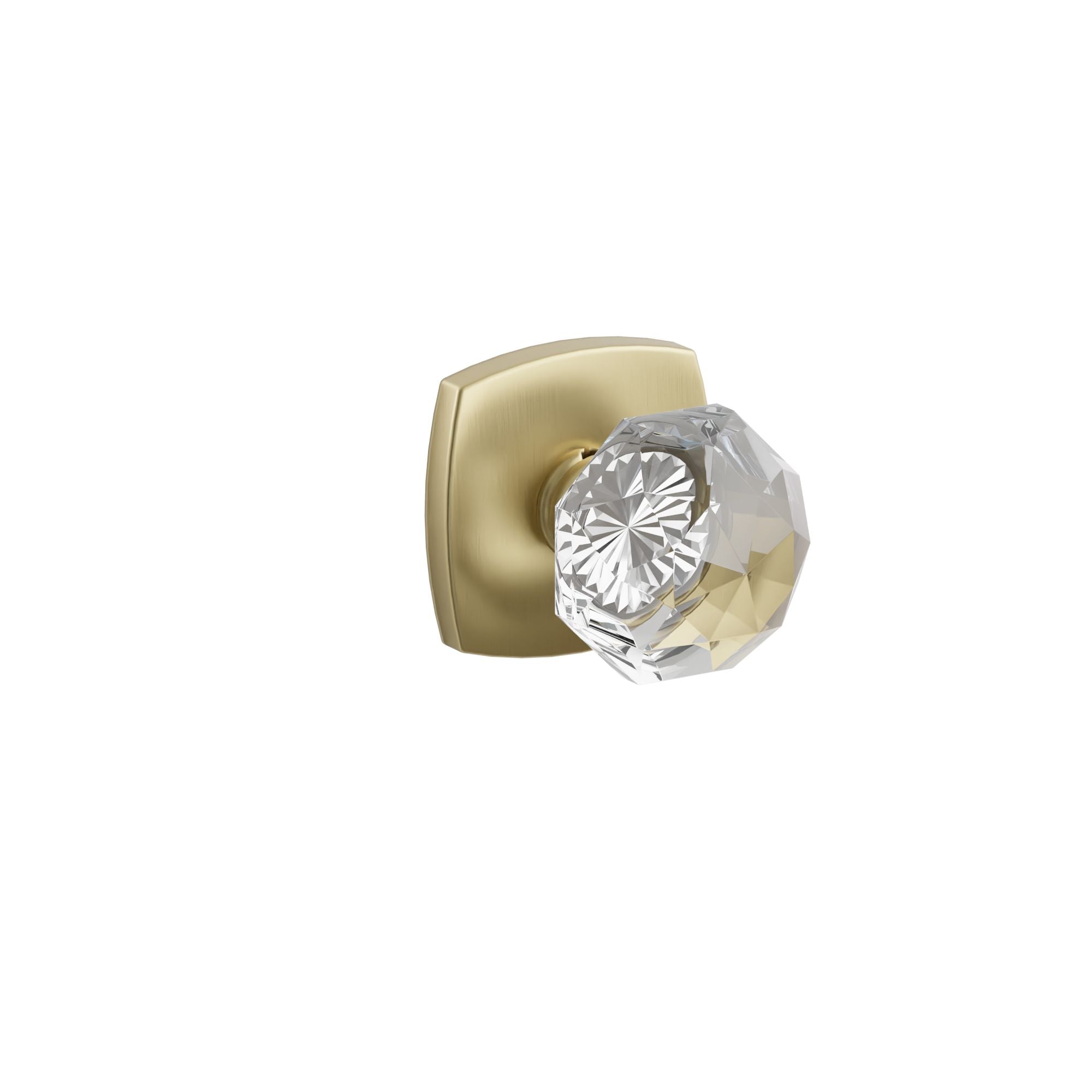 Emtek Diamond Glass Knob Set with Urban Modern Rosette