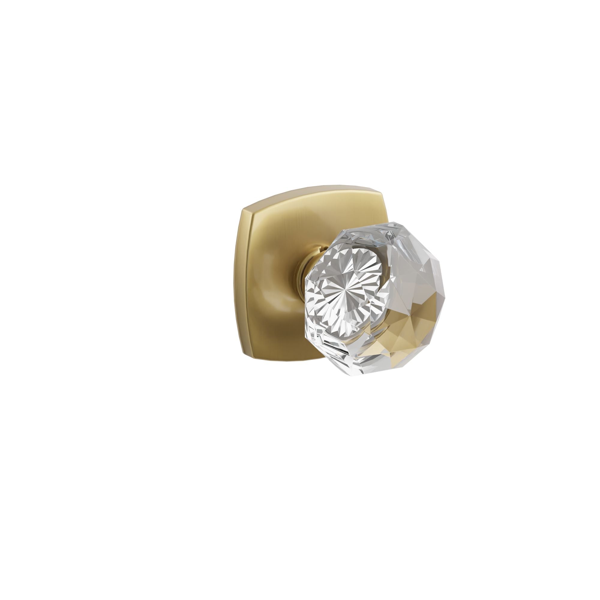 Emtek Diamond Glass Knob Set with Urban Modern Rosette