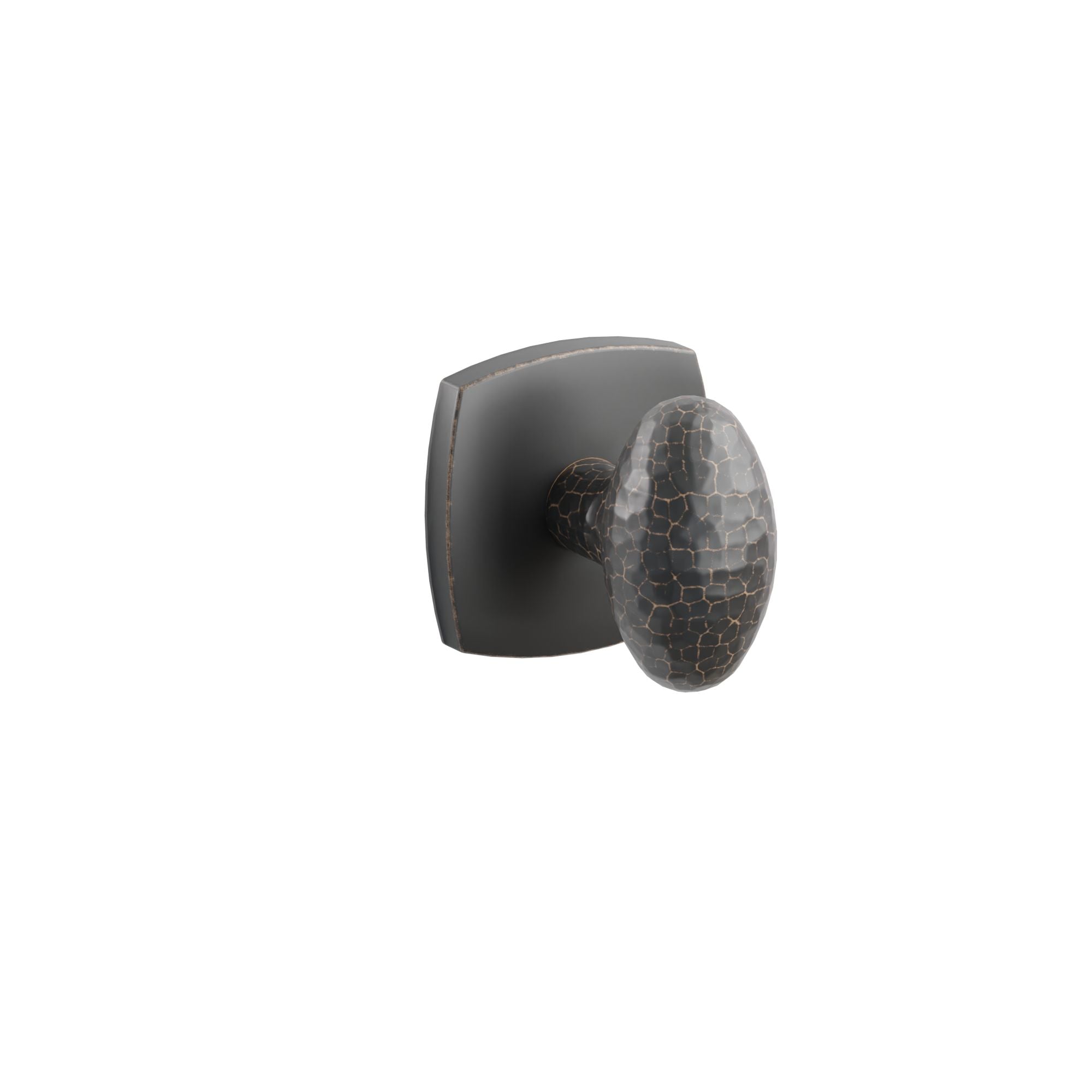 Emtek Concealed Fastener Hammered Egg Knob Set With Urban Modern Rosette