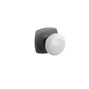Emtek Ice White Porcelain Knob Set with Urban Modern Rosette