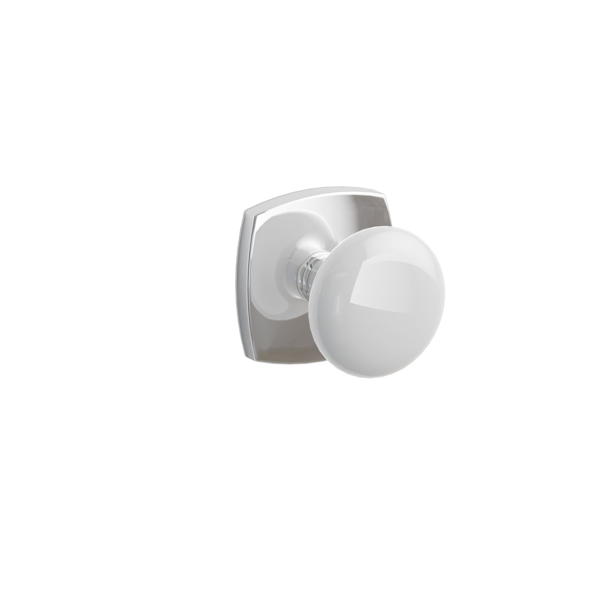 Emtek Ice White Porcelain Knob Set with Urban Modern Rosette