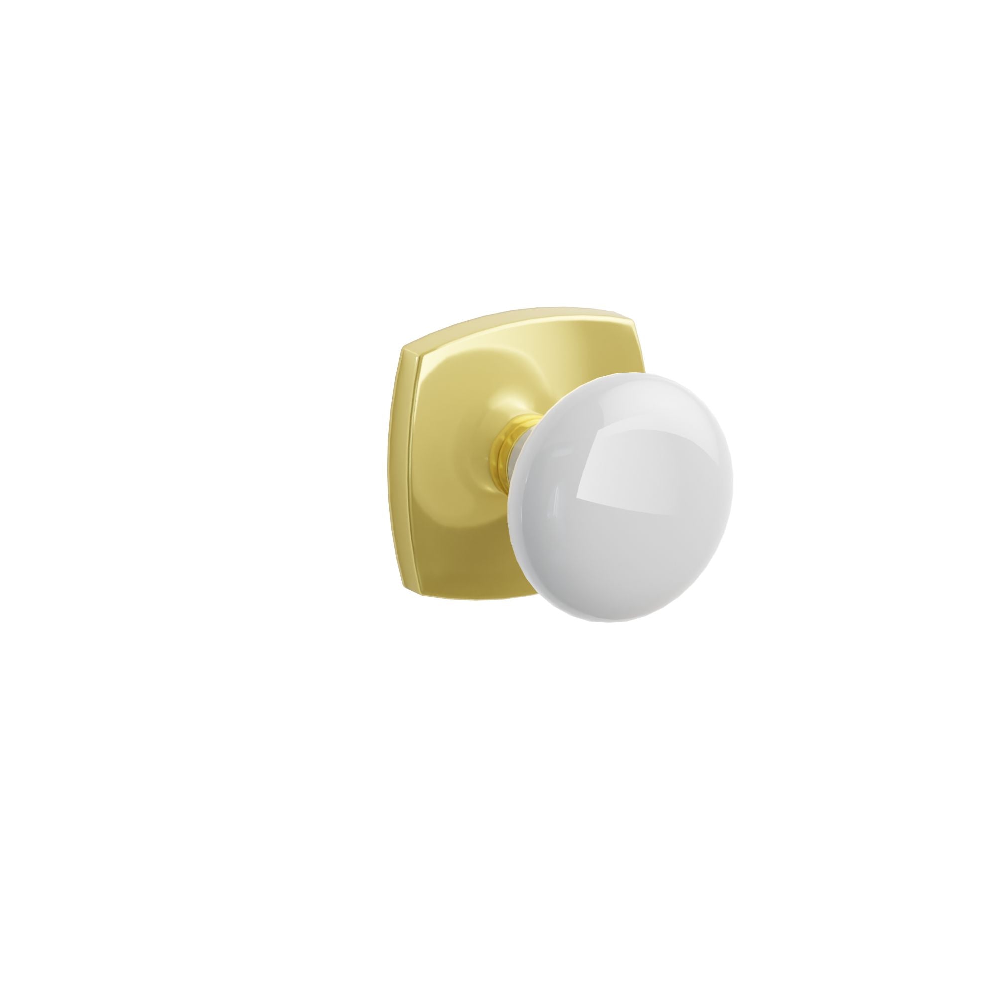 Emtek Ice White Porcelain Knob Set with Urban Modern Rosette