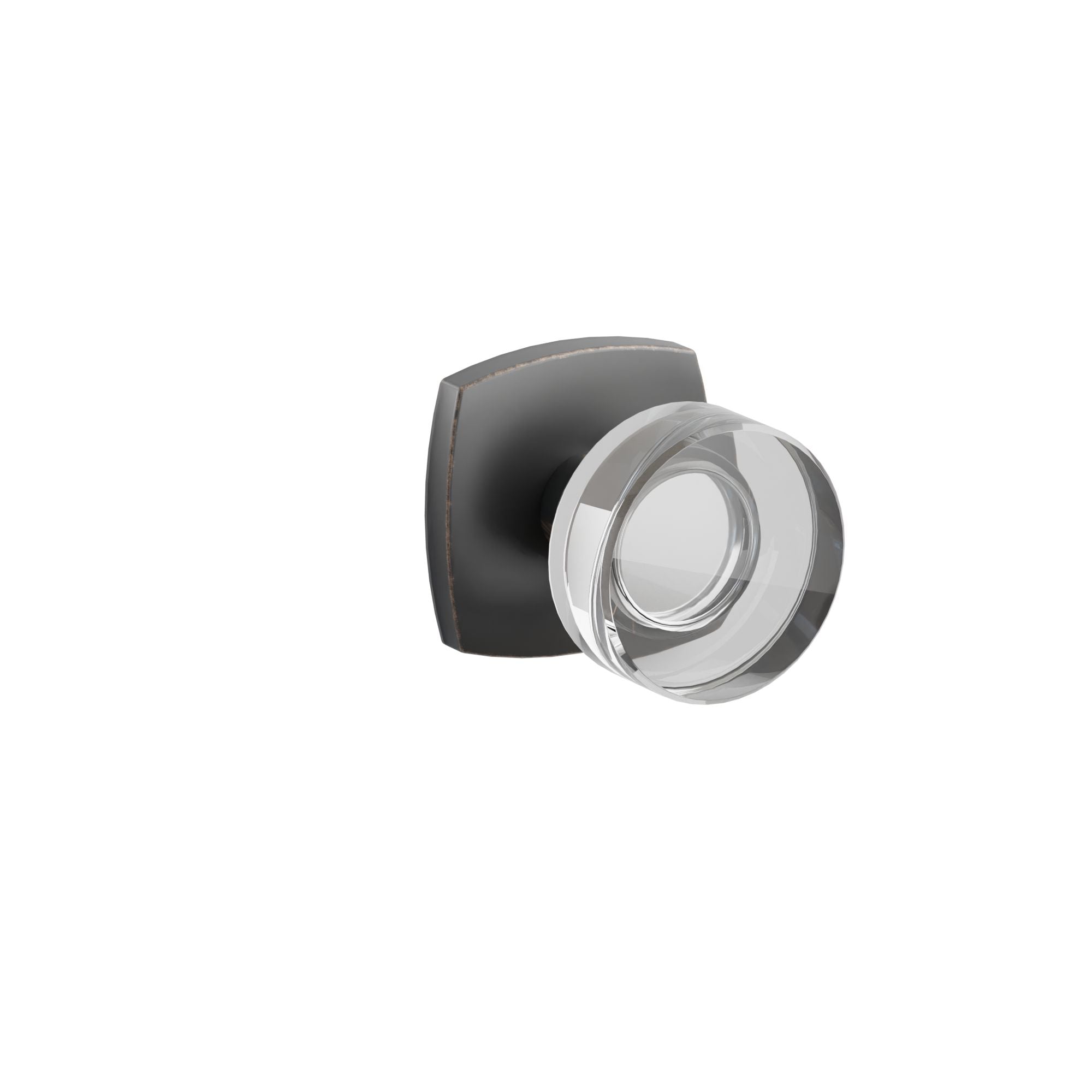 Emtek Concealed Fastener Modern Disc Glass Knob Set With Urban Modern Rosette