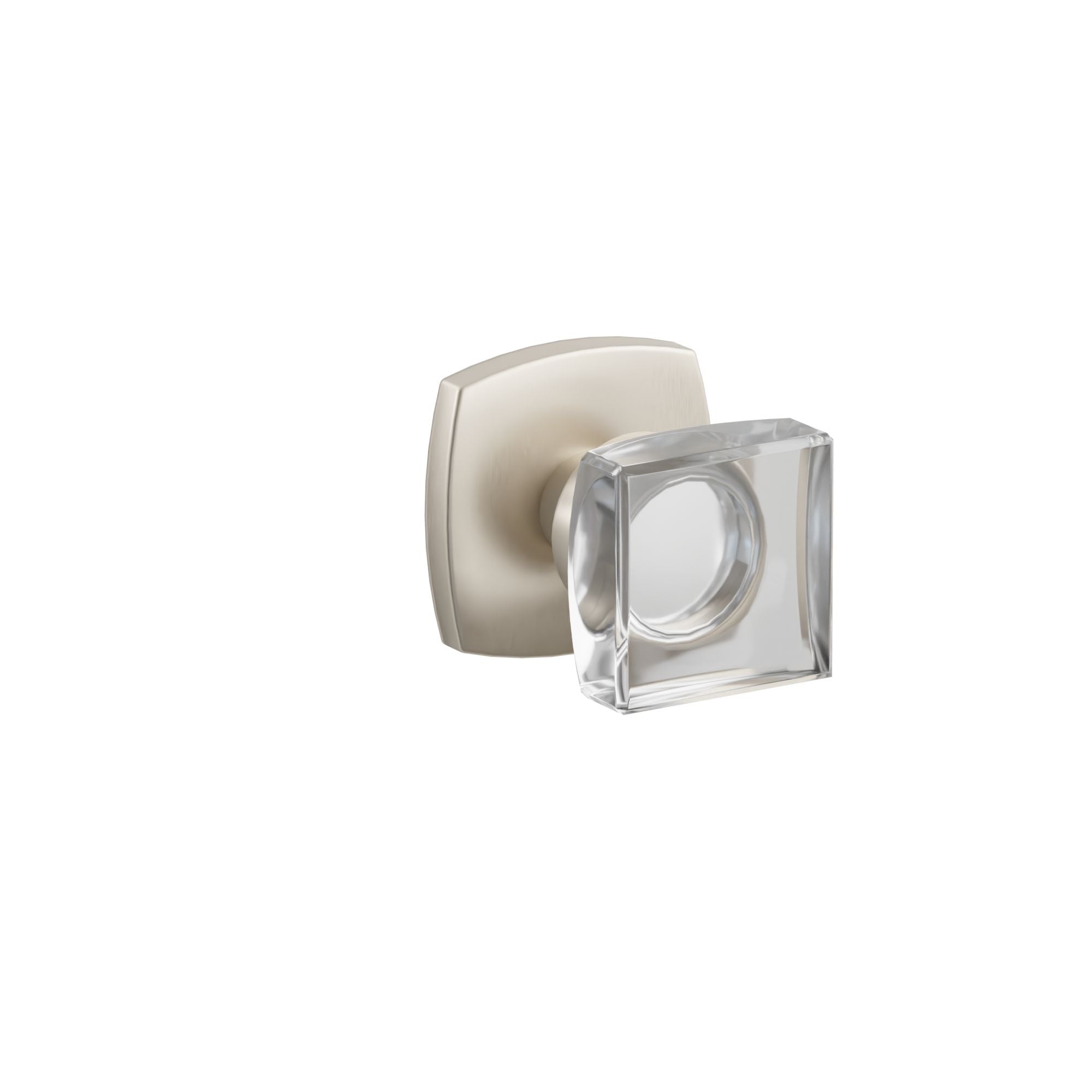 Emtek Modern Square Glass Knob Set with Urban Modern Rosette