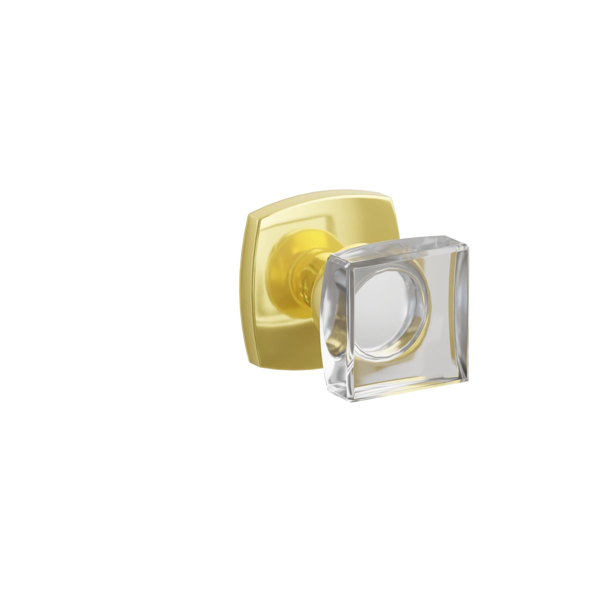Emtek Modern Square Glass Knob Set with Urban Modern Rosette