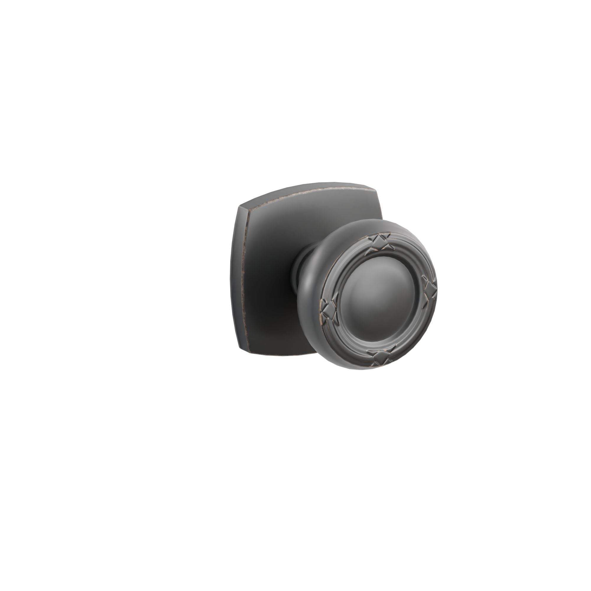 Emtek Concealed Fastener Ribbon & Reed Knob Set With Urban Modern Rosette